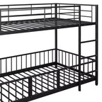 Whisen Stylish Design Metal Bunk Bed with Slide and Guardrails