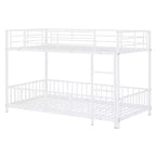 Whisen Stylish Design Metal Bunk Bed with Slide and Guardrails