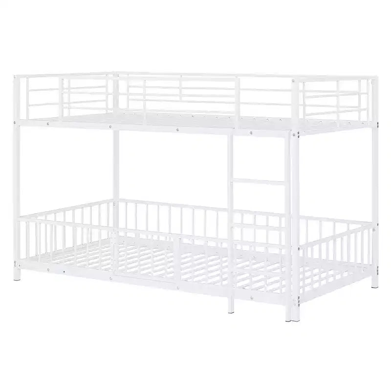 Whisen Stylish Design Metal Bunk Bed with Slide and Guardrails