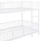 Whisen Stylish Design Metal Bunk Bed with Slide and Guardrails