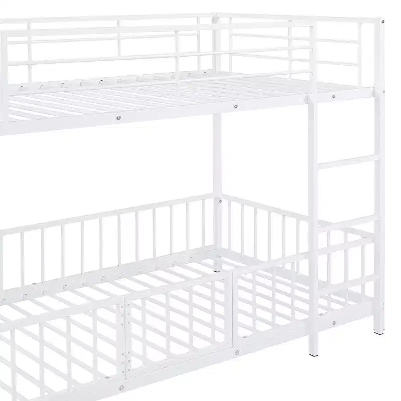 Whisen Stylish Design Metal Bunk Bed with Slide and Guardrails
