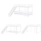 Whisen Stylish Design Metal Bunk Bed with Slide and Guardrails