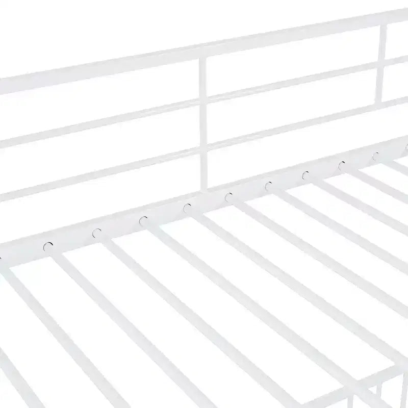 Whisen Stylish Design Metal Bunk Bed with Slide and Guardrails