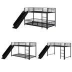 Whisen Stylish Design Metal Bunk Bed with Slide and Guardrails