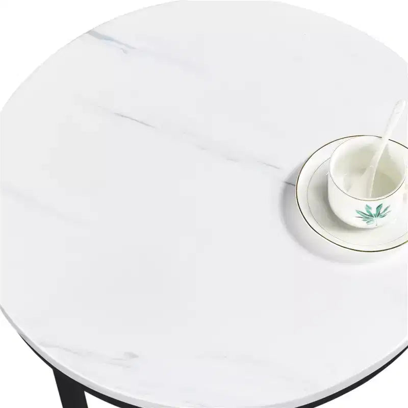 Yaheetech Tavolino Rotondo Moderno con Base a X e Gambe in Metallo