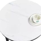 Yaheetech Tavolino Rotondo Moderno con Base a X e Gambe in Metallo