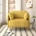 39 Upholstered Accent Chair: Soft Cushions, Sleek Arms, Wooden Legs - Cozy for Living, Bedroom, Office