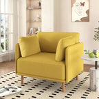 39 Upholstered Accent Chair: Soft Cushions, Sleek Arms, Wooden Legs - Cozy for Living, Bedroom, Office