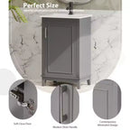 20 inch modern small bathroom storage cabinet, dressing table with ceramic basin, ample storage space
