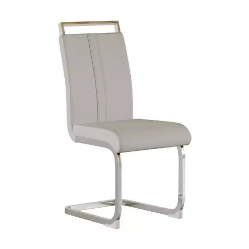 4-Pack Modern High-Back Faux Leather Dining Chairs with Metal Legs