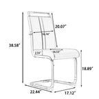 4-Pack Modern High-Back Faux Leather Dining Chairs with Metal Legs