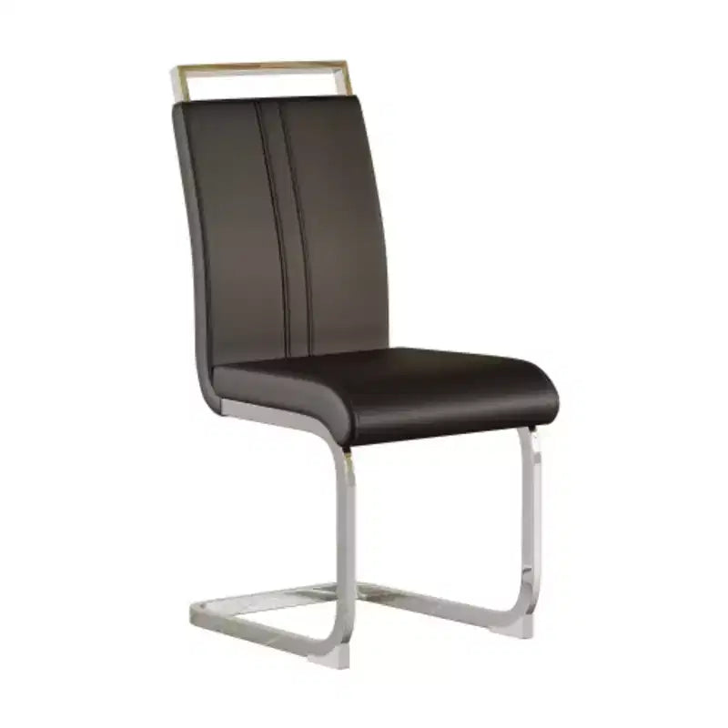 4-Pack Modern High-Back Faux Leather Dining Chairs with Metal Legs