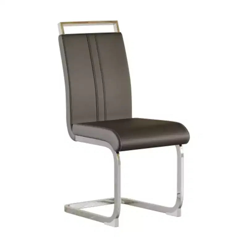 4-Pack Modern High-Back Faux Leather Dining Chairs with Metal Legs