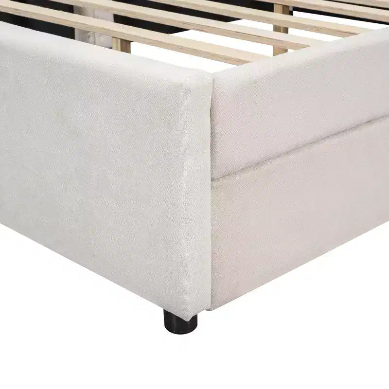 Whisen Elegant Design Queen Size Upholstered Platform Bed with USB Ports