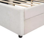 Whisen Elegant Design Queen Size Upholstered Platform Bed with USB Ports