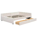 Whisen Elegant Design Queen Size Upholstered Platform Bed with USB Ports