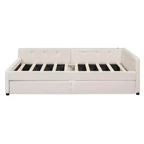 Whisen Elegant Design Queen Size Upholstered Platform Bed with USB Ports