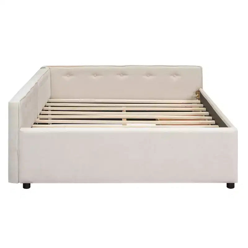 Whisen Elegant Design Queen Size Upholstered Platform Bed with USB Ports