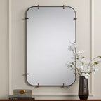 Specchio da parete Uttermost Radius 24 x 38 nero con bordo arrotondato
