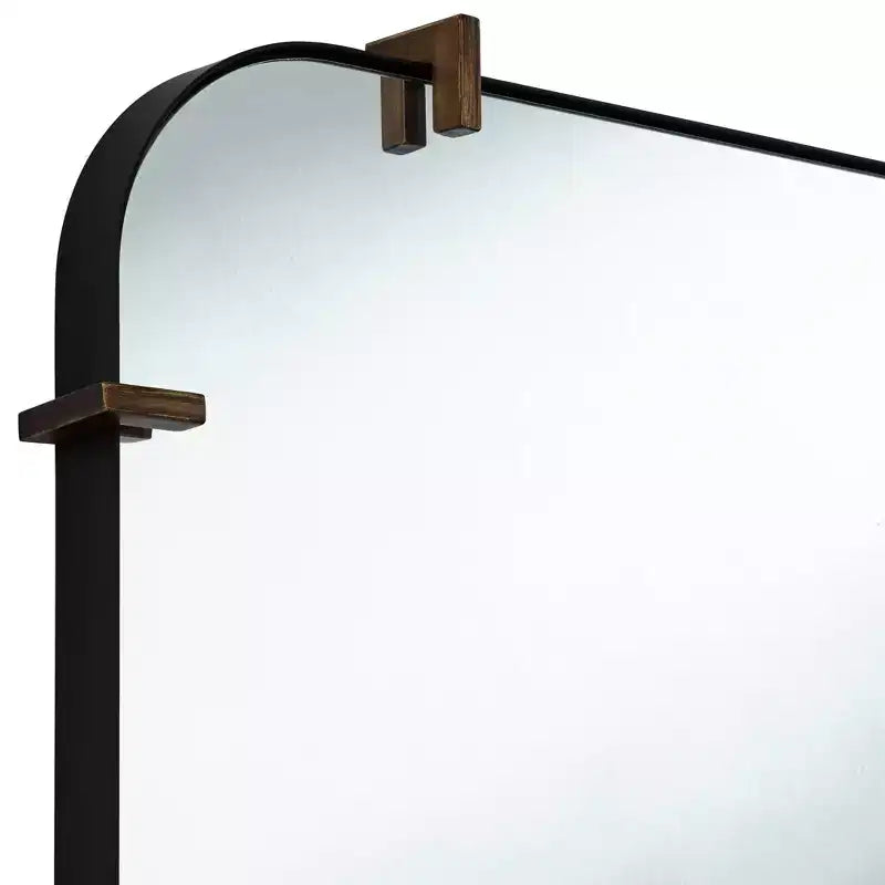 Specchio da parete Uttermost Radius 24 x 38 nero con bordo arrotondato