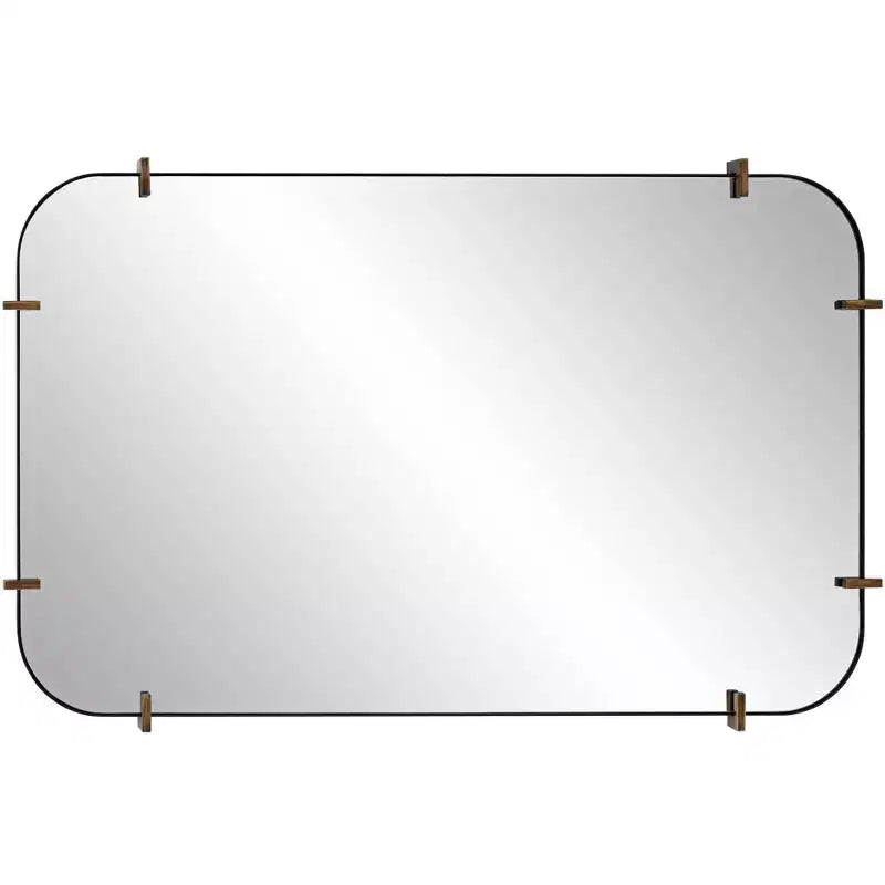 Specchio da parete Uttermost Radius 24 x 38 nero con bordo arrotondato