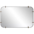 Specchio da parete Uttermost Radius 24 x 38 nero con bordo arrotondato