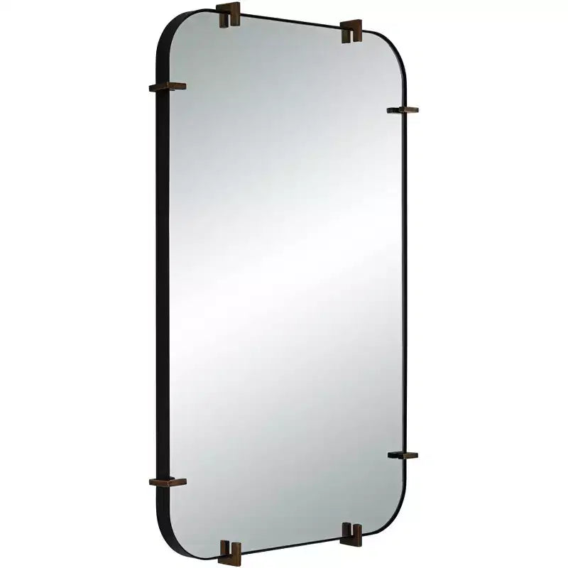 Specchio da parete Uttermost Radius 24 x 38 nero con bordo arrotondato