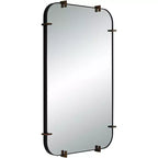 Specchio da parete Uttermost Radius 24 x 38 nero con bordo arrotondato