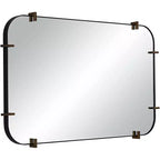Specchio da parete Uttermost Radius 24 x 38 nero con bordo arrotondato