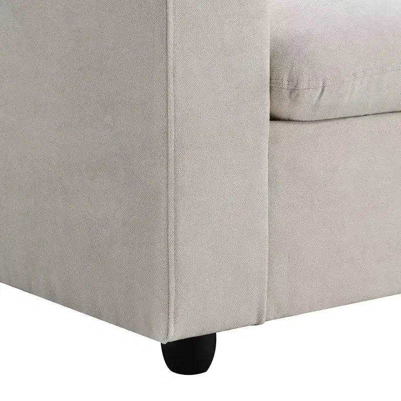GDFStudio Bruce Divano Sezionale a L in Tessuto 101 con Pouf Ottomano