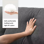 GDFStudio Bruce Divano Sezionale a L in Tessuto 101 con Pouf Ottomano