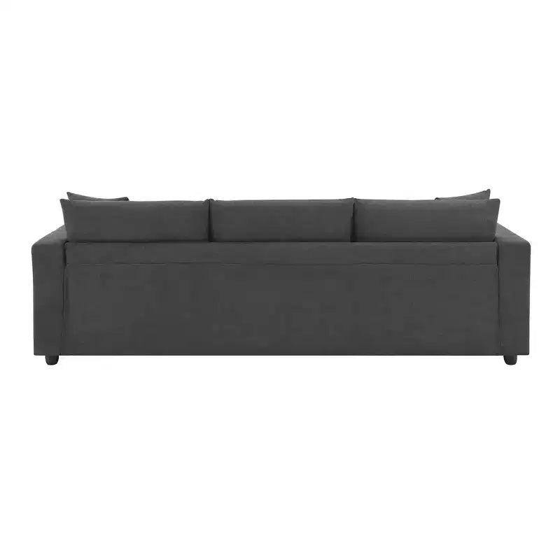 GDFStudio Bruce Divano Sezionale a L in Tessuto 101 con Pouf Ottomano