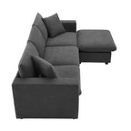 GDFStudio Bruce Divano Sezionale a L in Tessuto 101 con Pouf Ottomano