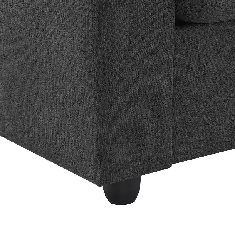GDFStudio Bruce Divano Sezionale a L in Tessuto 101 con Pouf Ottomano