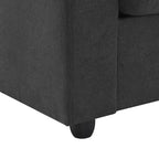GDFStudio Bruce Divano Sezionale a L in Tessuto 101 con Pouf Ottomano