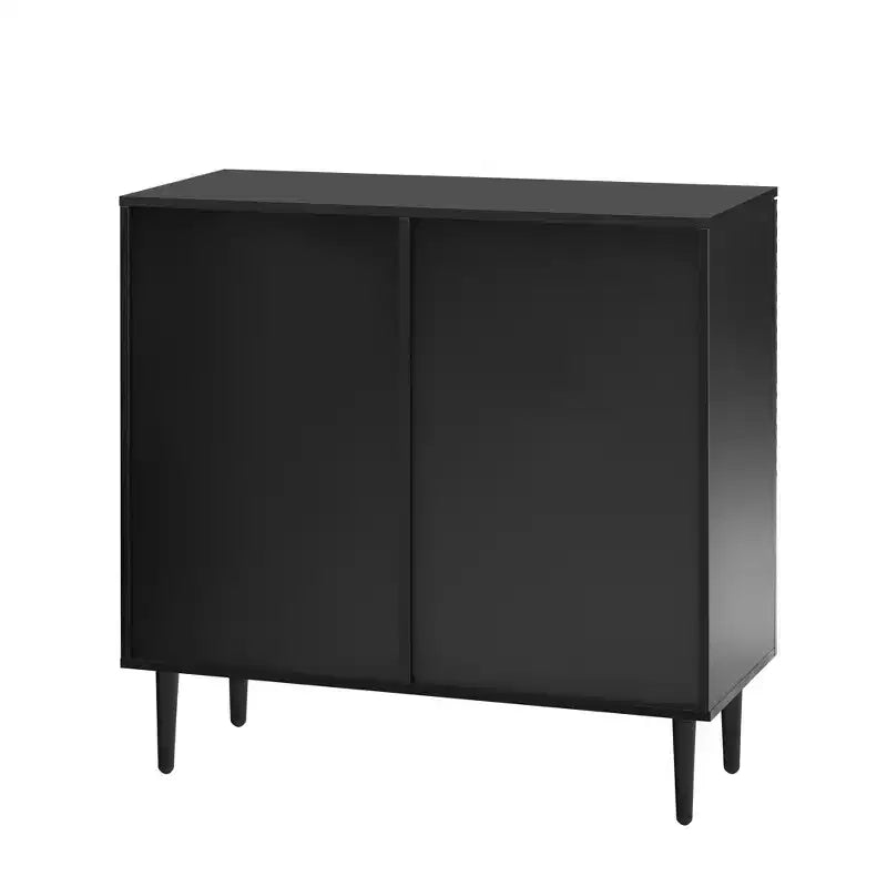 70W Set of 2 Modern Minimalist Sideboard TV Stand TV Console Buffet Cabinet with Geometric Door and Adjustable Shelf-ModernLuxe