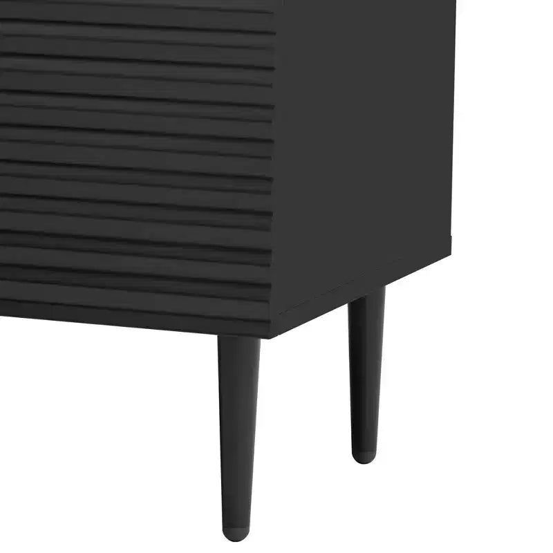 70W Set of 2 Modern Minimalist Sideboard TV Stand TV Console Buffet Cabinet with Geometric Door and Adjustable Shelf-ModernLuxe
