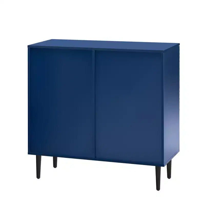 70W Set of 2 Modern Minimalist Sideboard TV Stand TV Console Buffet Cabinet with Geometric Door and Adjustable Shelf-ModernLuxe