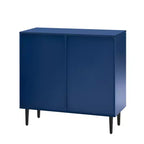 70W Set of 2 Modern Minimalist Sideboard TV Stand TV Console Buffet Cabinet with Geometric Door and Adjustable Shelf-ModernLuxe