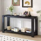 Distinctive Features of a Minimalist Console Table with Bottom Shelf and Four Legs, Suitable for Entryway, Hallway, Living Room, Foyer, Corridor