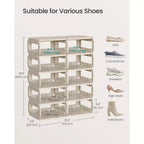 SONGMICS Scarpiera, Organizzatore di Scarpe, 12 Ripiani, Porta Scarpe, Scaffale per Scarpe Stretto, Scaffale Aperto per Ingresso, Soggiorno, Salvaspazio