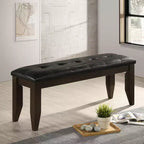 Simple Relax Faux Leather Dining Bench in Cappuccino and Black