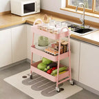 JIONJOY Carrello di servizio a 3 livelli, carrello portaoggetti mobile in metallo premium con ruote bloccabili, organizer definitivo per ogni stanza della casa
