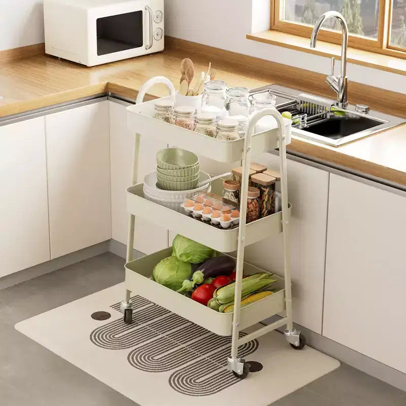 JIONJOY Carrello di servizio a 3 livelli, carrello portaoggetti mobile in metallo premium con ruote bloccabili, organizer definitivo per ogni stanza della casa
