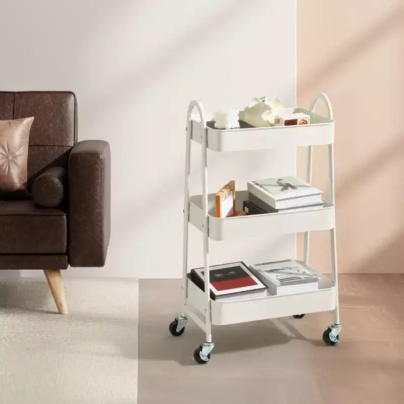 JIONJOY Carrello di servizio a 3 livelli, carrello portaoggetti mobile in metallo premium con ruote bloccabili, organizer definitivo per ogni stanza della casa