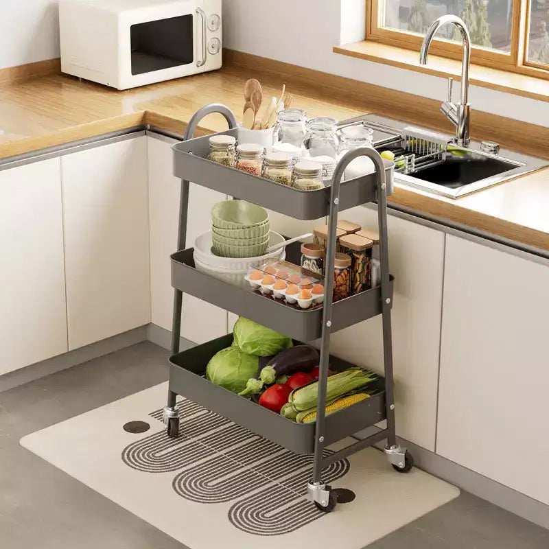 JIONJOY Carrello di servizio a 3 livelli, carrello portaoggetti mobile in metallo premium con ruote bloccabili, organizer definitivo per ogni stanza della casa