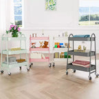 JIONJOY Carrello di servizio a 3 livelli, carrello portaoggetti mobile in metallo premium con ruote bloccabili, organizer definitivo per ogni stanza della casa