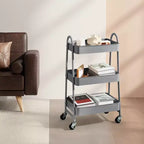 JIONJOY Carrello di servizio a 3 livelli, carrello portaoggetti mobile in metallo premium con ruote bloccabili, organizer definitivo per ogni stanza della casa