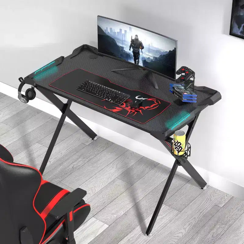 43x23 Gaming Desk with X-shaped Legs