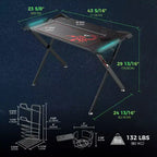 43x23 Gaming Desk with X-shaped Legs